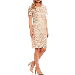 Preston & York Fay Contrast Lace Short Sleeve Dress Цвет Parfait Pink, Размер 12