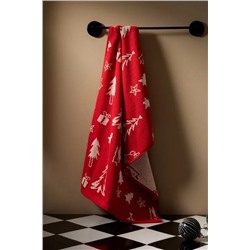 Derval %100 Pamuk Yüz Havlusu - Kırmızı - 50x70 cm