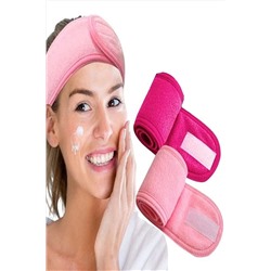 Mariva home 2 Li Pembe Havlu Saç Bandı Cırt Bantlı Makyaj Bandı Sporcu Saç Bandı 1235544 12465