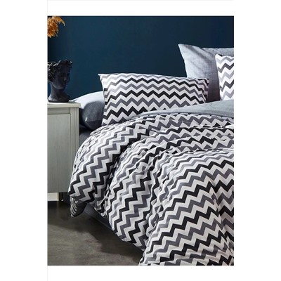 Lotusline Home Zigzag Desen Pamuklu Çift Kişilik Nevresim Takımı - Seti Zigzag Nevresim Seti