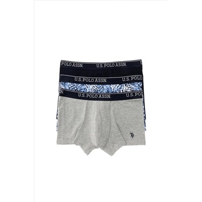 Erkek Gri Melanj 3'lü Boxer