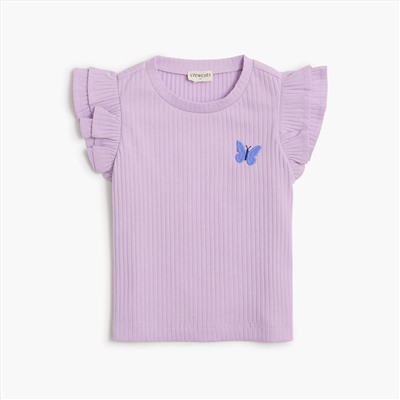 Baby & toddler girls' embroidered ribbed-knit set
