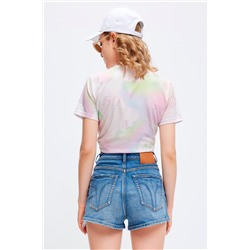 Camiseta tie-dye Crudo y rosa