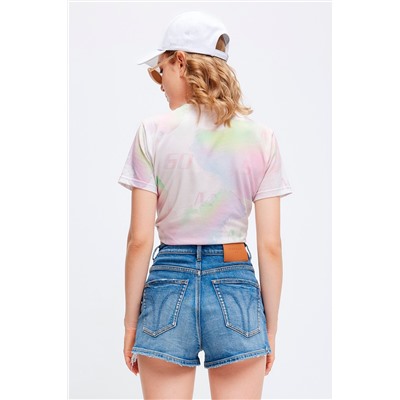 Camiseta tie-dye Crudo y rosa