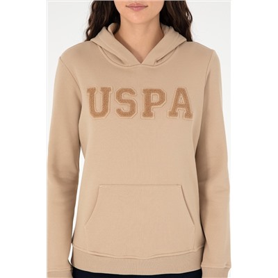 Kadın Kum Basic Kapüşonlu Sweatshirt