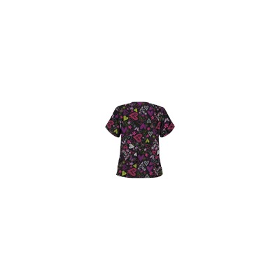Happy Scrubs® Crazy Hearts Black Scrub Top