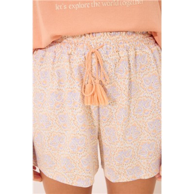Pijama corto Snoopy naranja