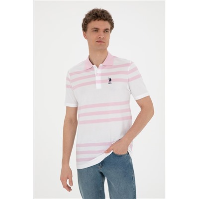 Erkek Regular Fit Polo Yaka Pembe Tişört