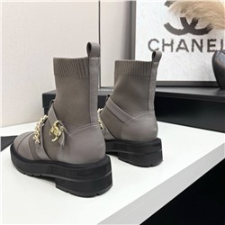 Женские ботинки с тканевым голенищем   Chane*l 🤍