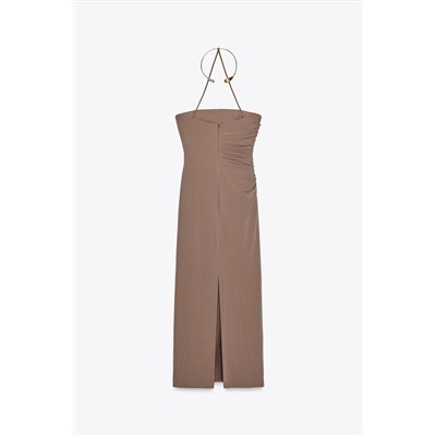 JEWEL COLLAR MIDI DRESS