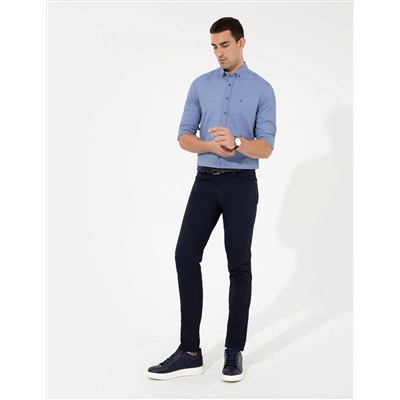Lacivert Slim Fit Oxford Gömlek