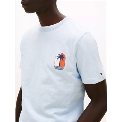 Palm Tree Logo Slub Cotton T-Shirt
