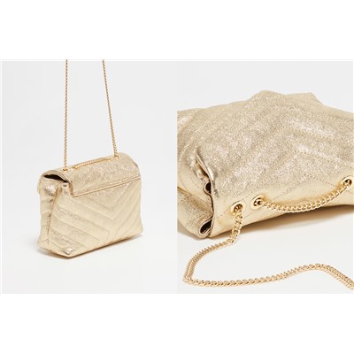 Bandolera de piel Mini Vivi Dorado