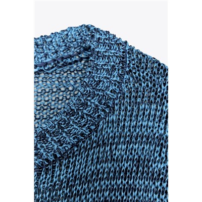 RIBBON TRIM KNIT SWEATER
