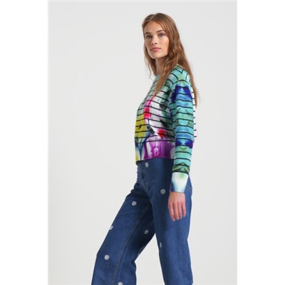 Jersey rayas tie-dye floral