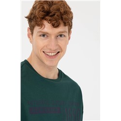 Erkek Yeşil Bisiklet Yaka Sweatshirt