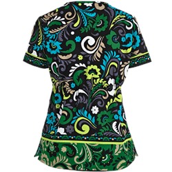 koi Scrubs Penny Lane Emerald Print Top