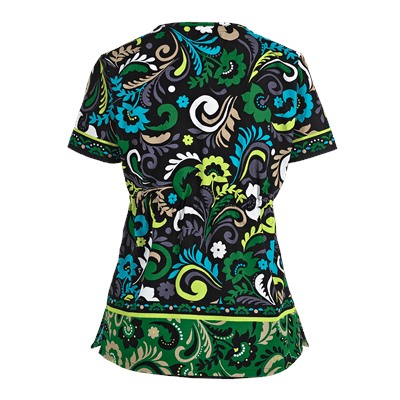 koi Scrubs Penny Lane Emerald Print Top