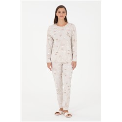 Kadın Bej Pijama Takımı