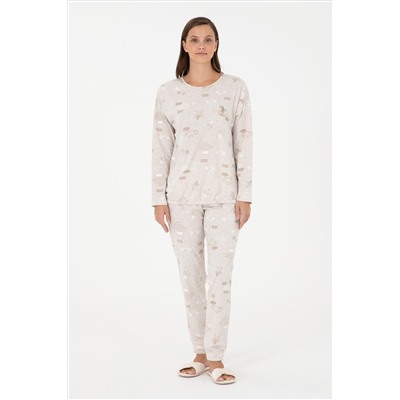 Kadın Bej Pijama Takımı