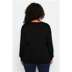 Siyah Pencere/Cut Out Detaylı Triko Kazak TBBAW24AN00061