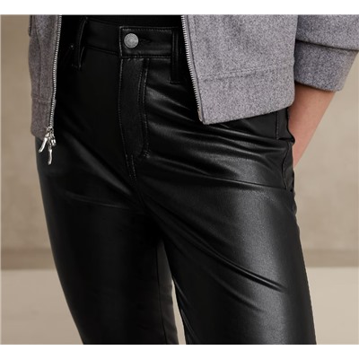 VEGAN LEATHER HIGH-RISE SLIM PANT