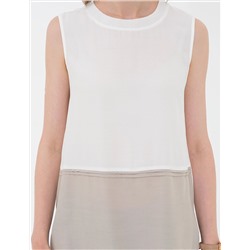 Ekru Regular Fit Kolsuz Bluz