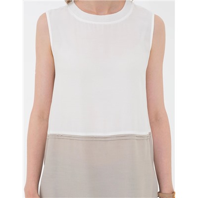 Ekru Regular Fit Kolsuz Bluz