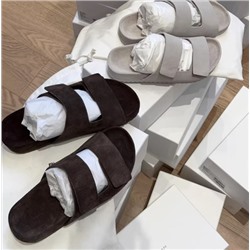 Новые повседневные замшевые тапочки Birkenstoc*k удобные (натуральная замша)