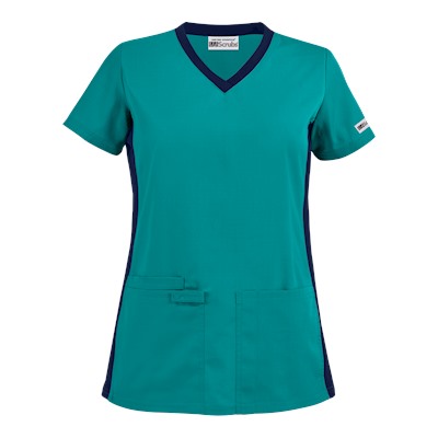 UA Best Buy Scrubs V-Neck Top w/ Knit Side Panels