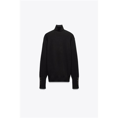 PLAIN KNIT SWEATER WITH BUTTONS