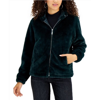 Jou Jou Juniors' Hooded Faux-Fur Coat, Created for Macy's
