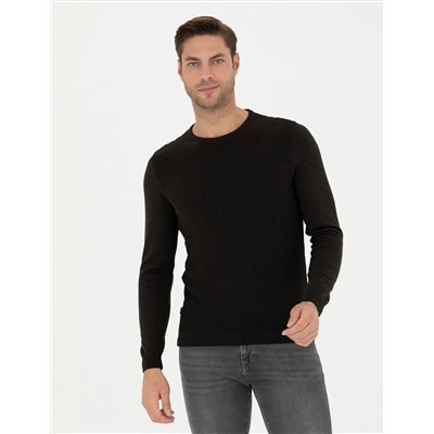 Kahverengi Slim Fit Kazak