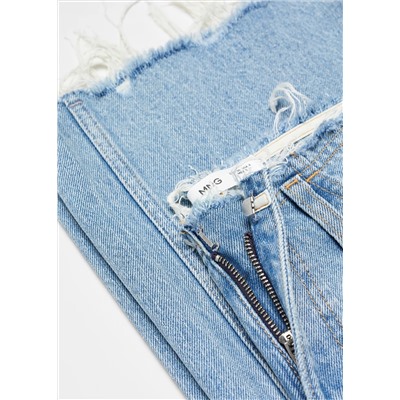 Jeans wideleg terminaciones deshilachadas