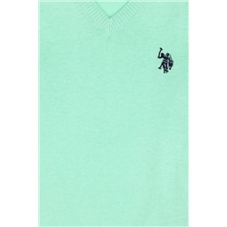 Erkek Çocuk Mint Basic V Yaka Kazak