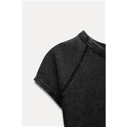 FADED-EFFECT RIB T-SHIRT