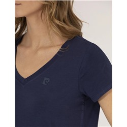 Lacivert Comfort Fit V Yaka Basic Tişört