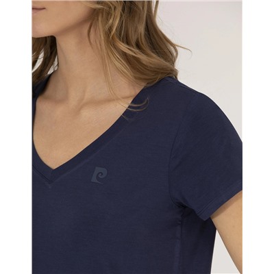 Lacivert Comfort Fit V Yaka Basic Tişört