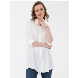Beyaz Comfort Fit Uzun Kollu Gömlek