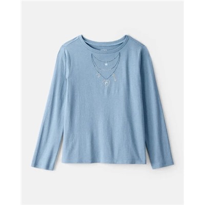 Girls Strawberry Happy Vibes Long-Sleeve Graphic Tee - Pink