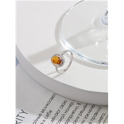 Серьги из серебра с коньячным янтарём родированные 925 пробы 04-802-0169-12