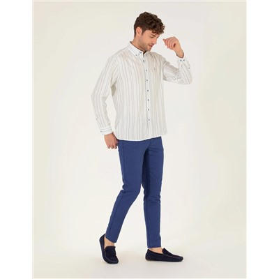 İndigo Slim Fit Kanvas Pantolon