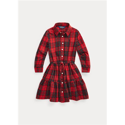 Girls 2-6x Plaid Cotton Twill Shirtdress