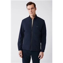 Avva Erkek Lacivert Önü Elyaflı Esnek Kumaşlı Su Itici Rüzgar Geçirmez Comfort Fit Rahat Kesim Mont A31y6 A31Y6008