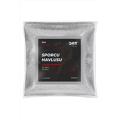 DAT35 Gri 50x90cm Sporcu Havlusu Gym Fitness Plates Boks Tenis Spor Havlusu %100 Pamuk SPORCU-HAVLUSU-001