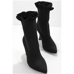 Bambi Siyah Triko Kadın Bot & Bootie K02894450882