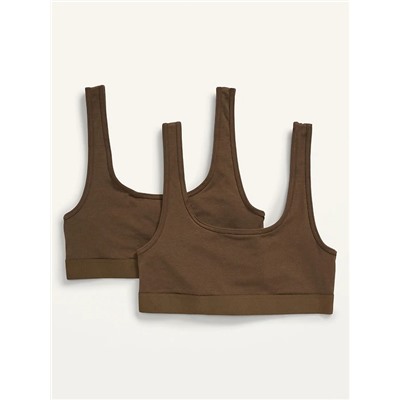 Supima® Cotton-Blend Bralette Top 2-Pack for Women
