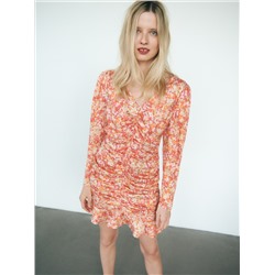 Gerafftes Kleid aus Viskose