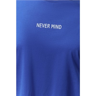 Saks Slogan Baskılı Oversize %100 Pamuk Örme Büyük Beden T-shirt TBBSS24BF00018