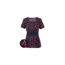 Koi Scrubs Cherry Jubilee Print Top